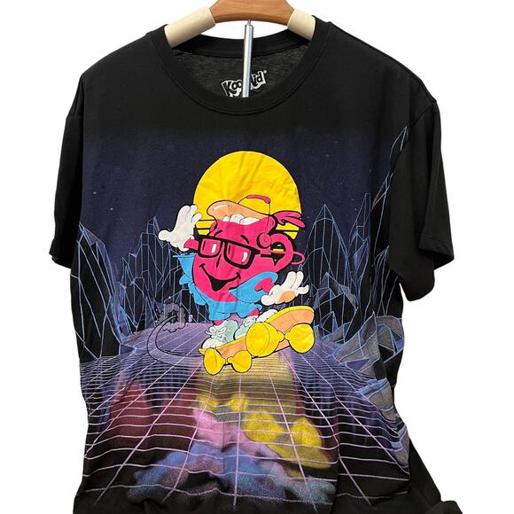 Women's Kool-Aid Oversized Short Sleeve Graphic Black T-Shirt - Size XS - NWT - Picture 1 of 8
